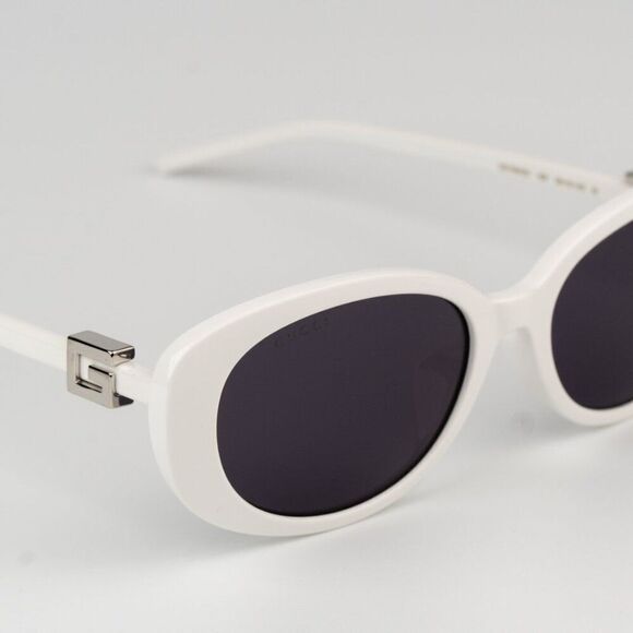 NEW Gucci GG1684SA 006 White Grey Unisex Oval Sunglasses GG 1684SA main image 4